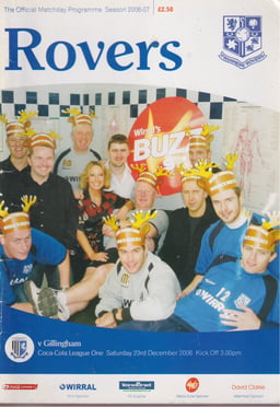 Tranmere Rovers v Gillingham Match Programme 2006-12-23